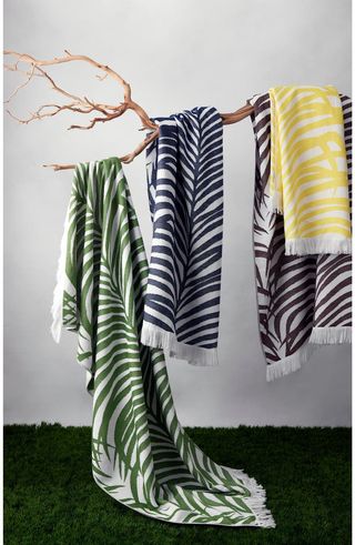 Matouk + Zebra Palm Print Beach Towel
