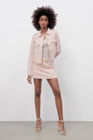 Zara + Structured Gingham Shorts