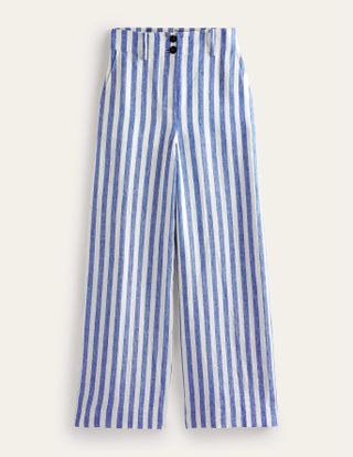 Boden + Highbury Linen Trousers in Stripe
