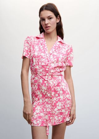 Mango + Floral Shirt Dress