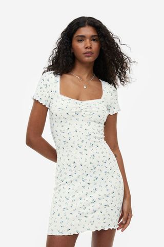 H&M + Lace-Trimmed Bodycon Dress