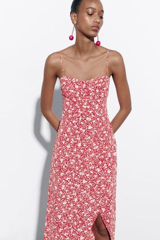 Zara + Printed Corset Style Dress