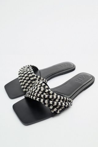 Zara + Flat Beaded Sandal