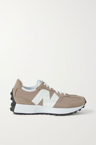 New Balance + 327 Rubber-Trimmed Suede and Shell Sneakers