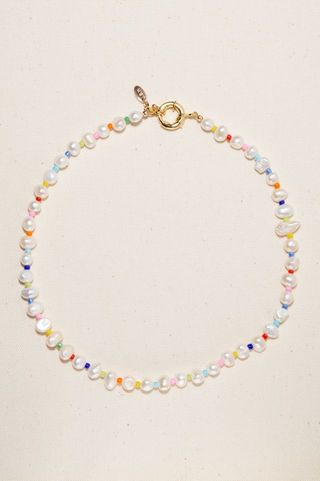 Joey Baby + Amber Pearl Rainbow Necklace