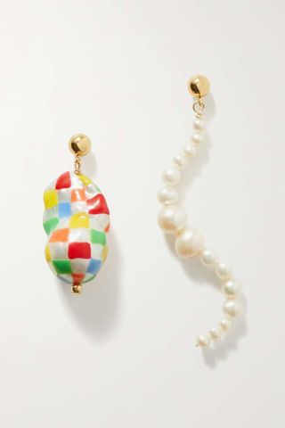 Éliou + Netta Festa Gold-Tone Pearl Earrings