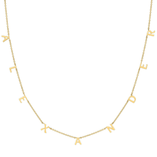 Baby Gold + Customizable Mini Spaced Letter Necklace