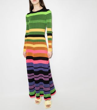 Christopher John Rogers + Striped Knit Maxi Dress