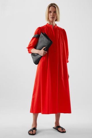 Cos + Puff-Sleeve Belted Dress