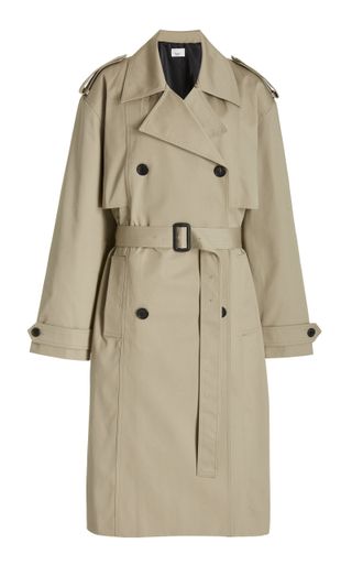 The Frankie Shop + Eugene Oversized Cotton Double-Breasted Trench Coat