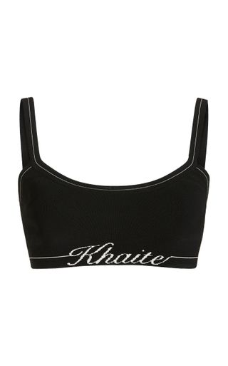 Khaite + Carmelo Logo-Knit Jersey Bra Top