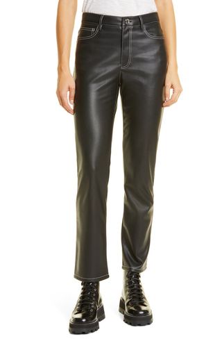 Staud + Elliott High Waist Faux Leather Pants