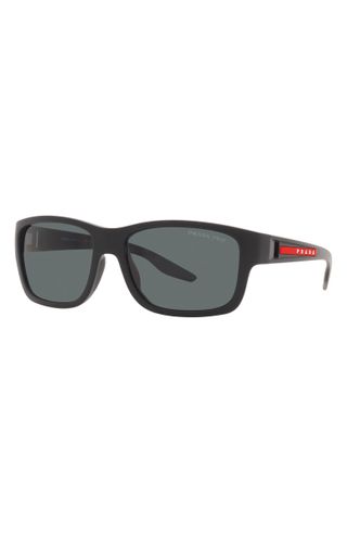 Prada Sport + 59mm Polarized Rectangular Sunglasses