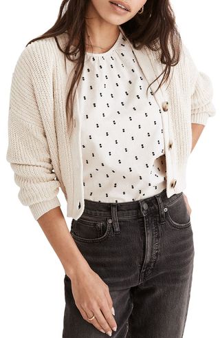 Madewell + Greywood Crop Cardigan Sweater