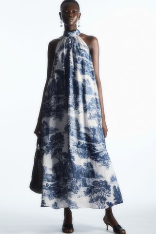 COS + Printed Halterneck Maxi Dress