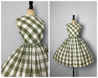 Vintage + '50s Gingham Day Dress