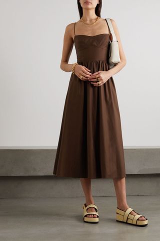 Reformation + Vinny Organic Cotton-Blend Poplin Midi Dress