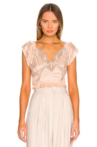 Free People + Say It Again Silky Top in Creamsicle Combo