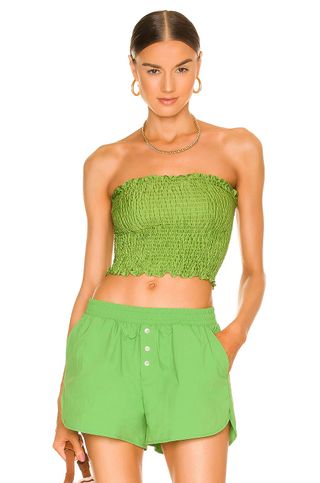 Donni. + Silky Tube Top in Matcha