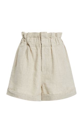 Posse + Exclusive Ducky Oversized Paperbag-Waist Linen Shorts