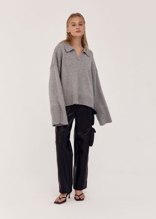 Bazilika + Extra Soft Cashmere Polo Oversized Jumper