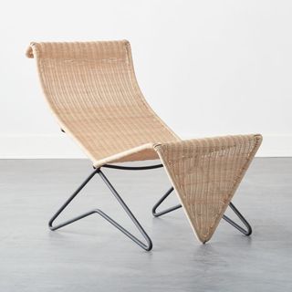 Cb2 + Sillon en Mimbre Wicker Lounge Chair