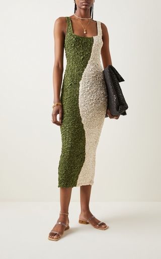 Mara Hoffman + Sloan Smocked Colorblock Modal Midi Dress