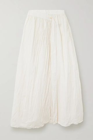 Ninety Percent + Anemone Pleated Organic Cotton-Poplin Midi Wrap Skirt