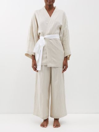 Deiji Studios + 01 Belted Linen Robe Set