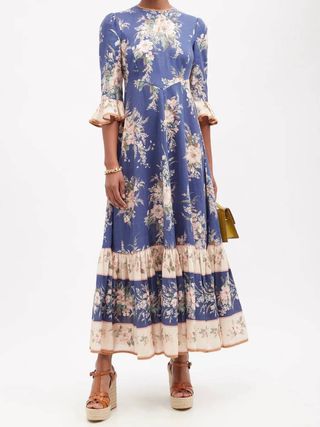 Zimmermann + Moonshine Floral-Print Linen-Voile Maxi Dress