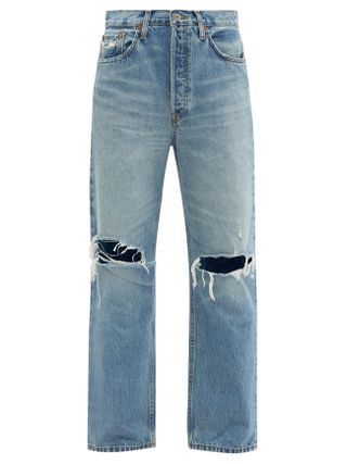 Re/Done + 90s Distressed Organic Straight-Leg Jeans