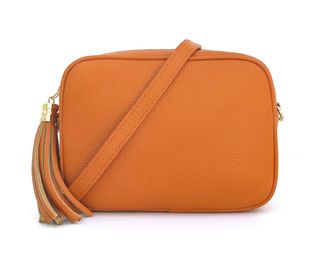 Apatchy + Orange Leather Crossbody Bag