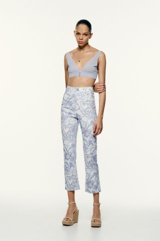 Zara + Straight Cut Printed Pants