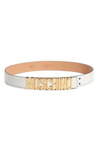 Moschino + Logo Leather Belt