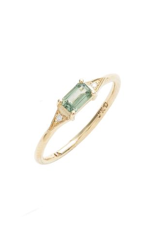 Jennie Kwon Designs + Green Sapphire 
Diamond Ring