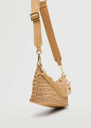 Mango + Raffia Crossbody Bag