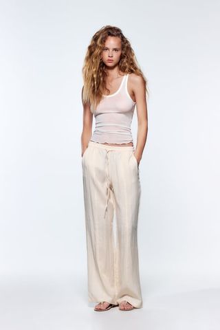 Zara + Straight Fit Trousers