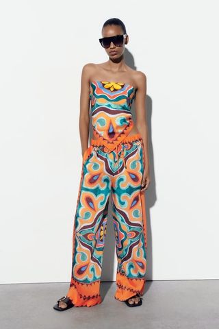 Zara + Flowy Printed Pants