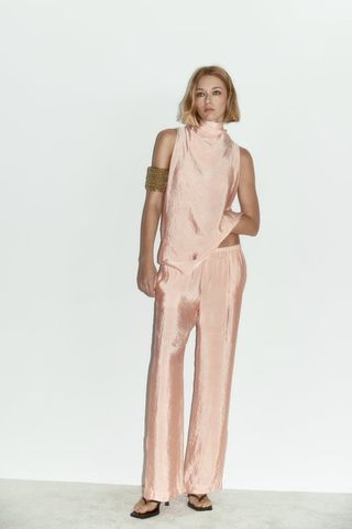 Zara + Satin Effect Pants