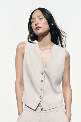 Zara + Buttoned Vest