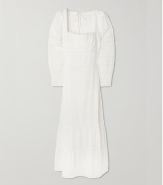 Reformation + + Net Sustain Dolan Lace-Trimmed Organic Cotton-Blend Midi Dress