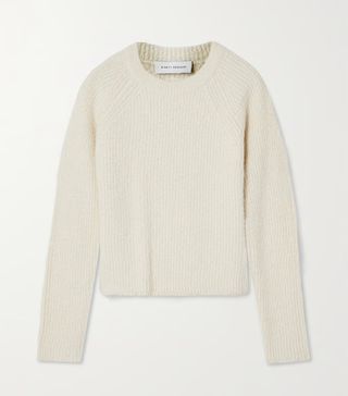 Ninety Percent + + Net Sustain Cropped Ribbed Organic Cotton-Bouclé Sweater