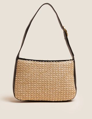 Marks & Spencer + Straw Buckle Detail Shoulder Bag