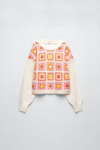 Zara + Crochet Chenille Sweatshirt