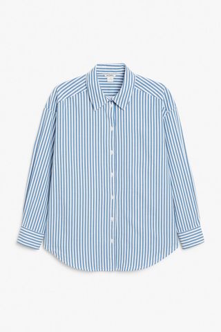 Monki + Long-Sleeve Cotton Shirt