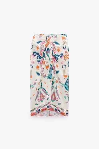 Zara + Wrap Skirt With Knot