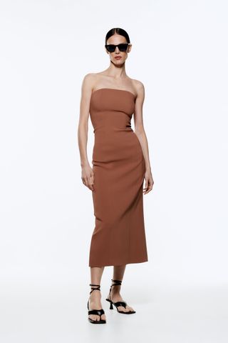 Zara + Bustier Midi Dress