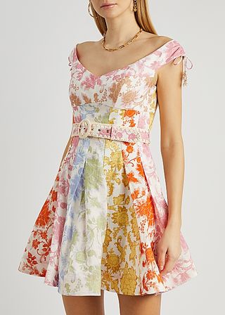 Zimmermann + Postcard Floral-Print Linen Mini Dress