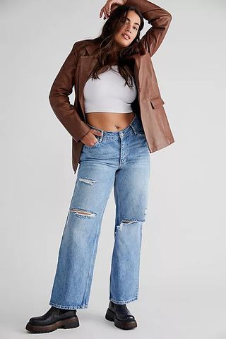 Free People + CRVY Fever Pitch Boyfriend Jeans