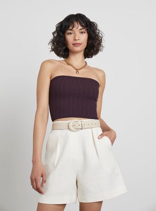 Who What Wear Collection + Brooke Cable Knit Tube Top